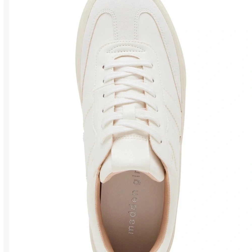 Madden Girl Livvy Women's White and Tan Platform Sneakers - Picture 4 of 5